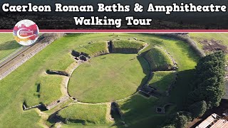 CAERLEON ROMAN BATHS amp AMPHITHEATRE WALES  Walking Tour  Pinned on Places [upl. by Lav410]