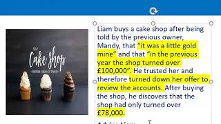 How to apply misrepresentation Liam cupcake scenario [upl. by Gorga]