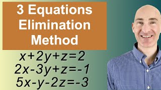 Solving Systems of 3 Equations Elimination [upl. by Leilamag]