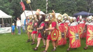 Roman Reenactment at the Amphitheatre in Caerleon Marching In [upl. by Notsob]