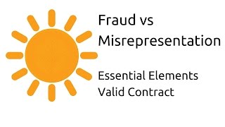 Fraud vs Misrepresentation  Other Essential Elements of a Valid Contract  CA CPT  CS amp CMA [upl. by Ekihc]